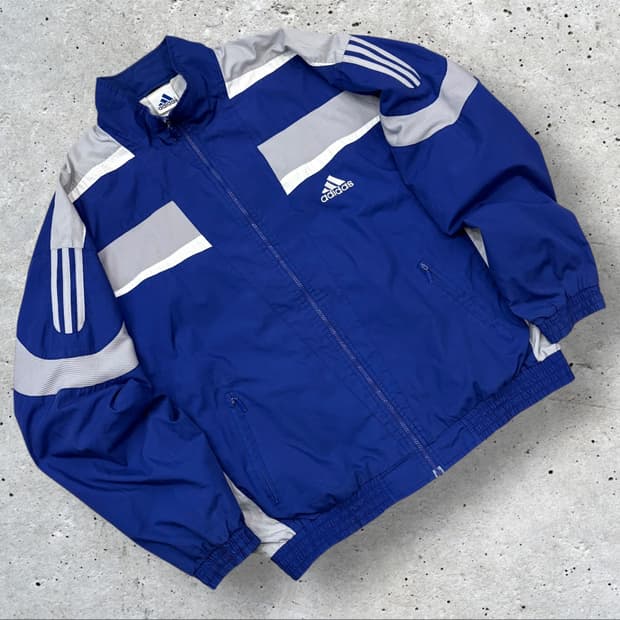 [XL] 90s 아디다스 올드스쿨 블루 바람막이 자켓 C63