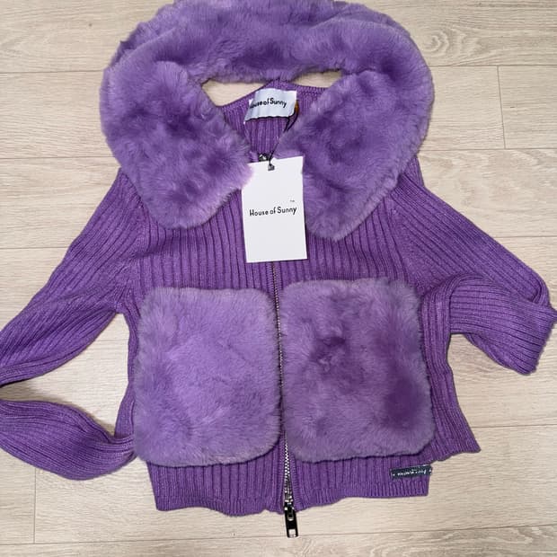 House of Sunny 퍼 자켓 라벤더 새상품