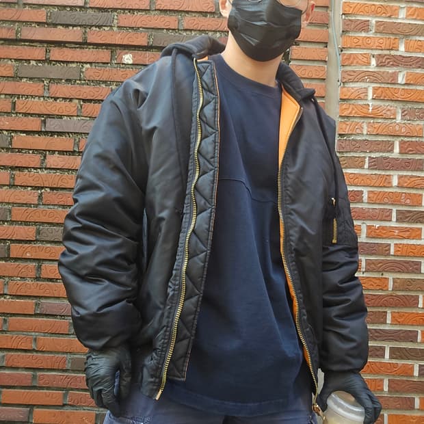 제곱 X2 블랙 항공점퍼 패딩 XL