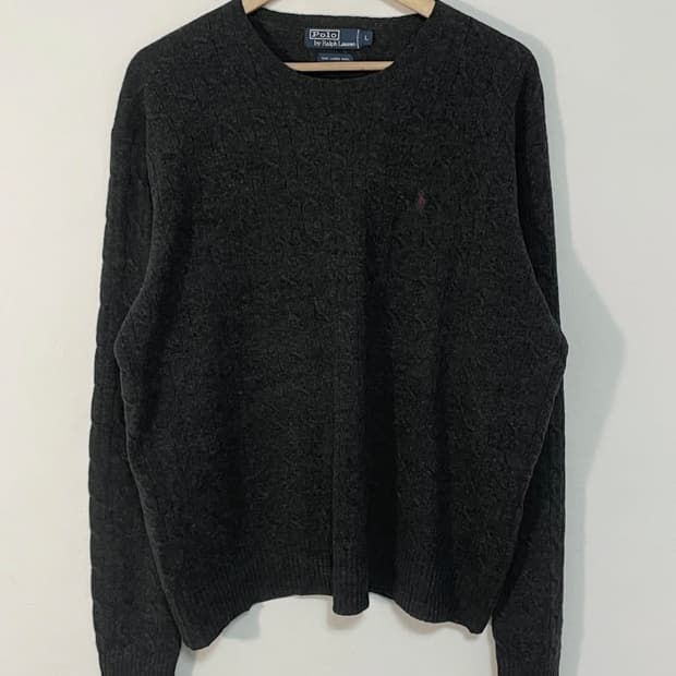 폴로 꽈배기 니트