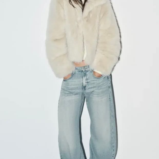 자라 페이크 퍼자켓 S