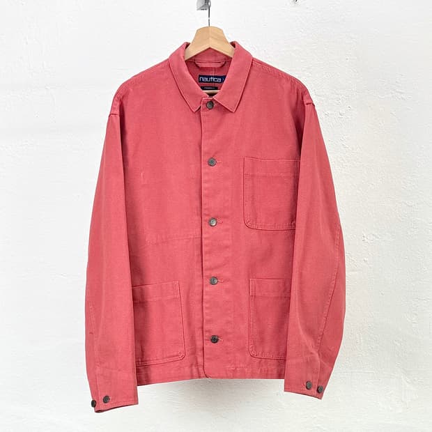 노티카 데크 초어 캔버스 워시 레드 셔츠 자켓