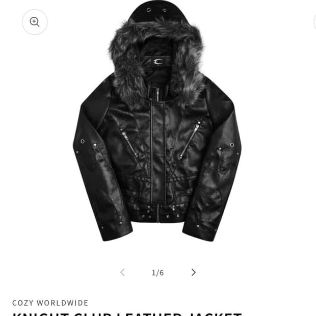 Cozy worldwide 코지 월드와이드 퍼트리밍 후드 레더재킷