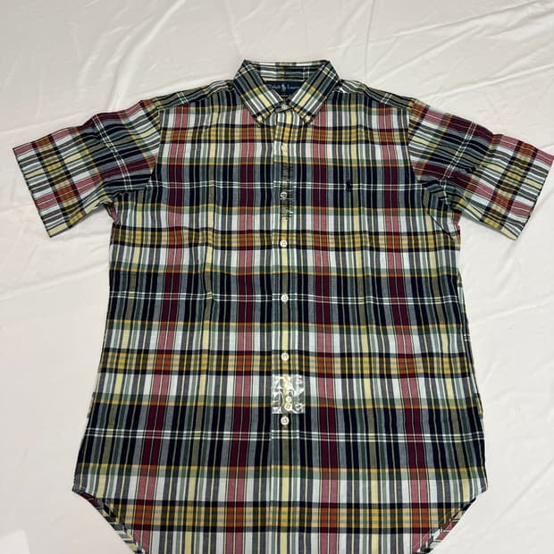 폴로 랄프로렌 체크 반팔 셔츠 클래식핏 S