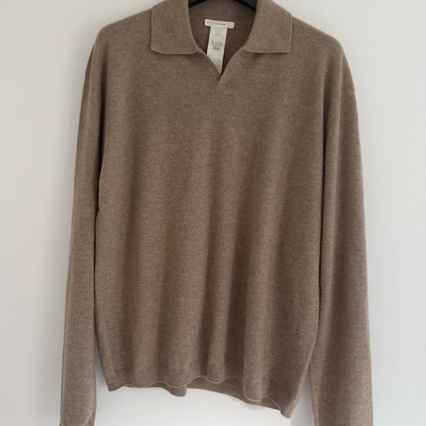 [L] 더로우 캐시미어 폴로 니트 therow