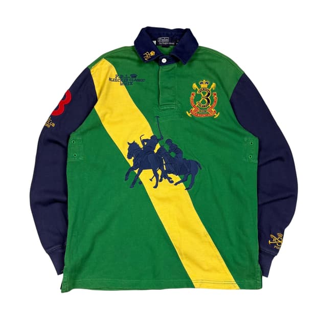 폴로 랄프로렌 믹스컬러 빅포니 럭비 셔츠