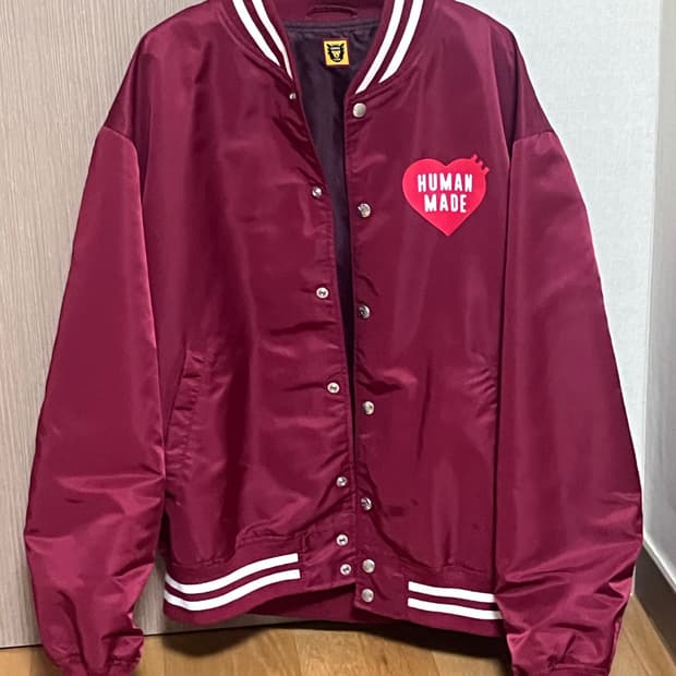 휴먼메이드 나이론 스타디움 버건디자켓 M