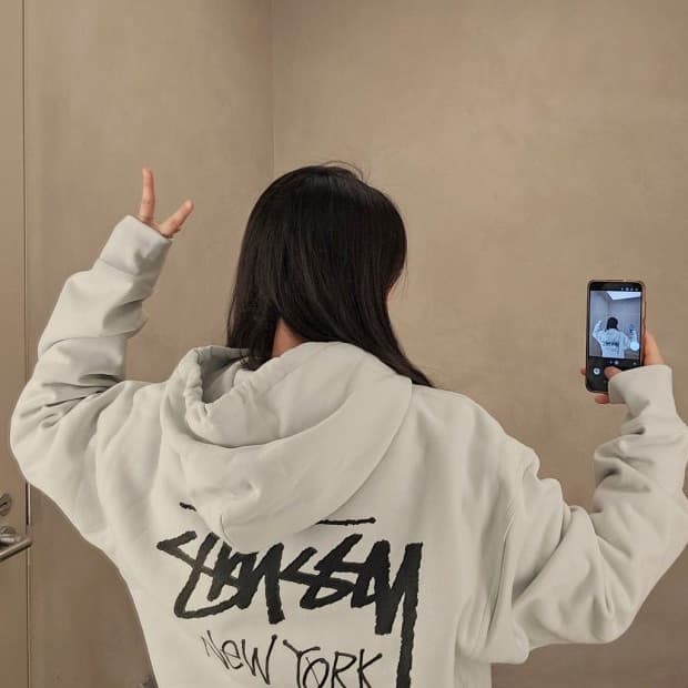 스투시 뉴욕 후드집업 애쉬그레이 m,l 새상품