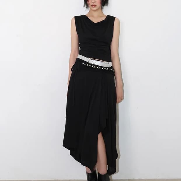 (정가14만원) 민더리 롱스커트 JERSEY SHIRRING LONG S