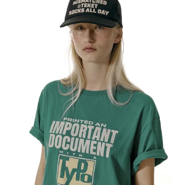 테켓 Document Tee Blue Green 도큐먼트 반팔 블루그린