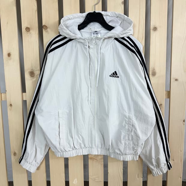(M) 아디다스 화이트 바람막이 자켓