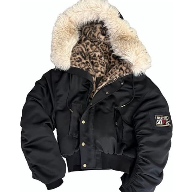 glamour fur jacket 갸루 호피 퍼자켓