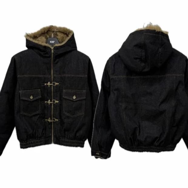 파이어맨 클립 데님 퍼 자켓