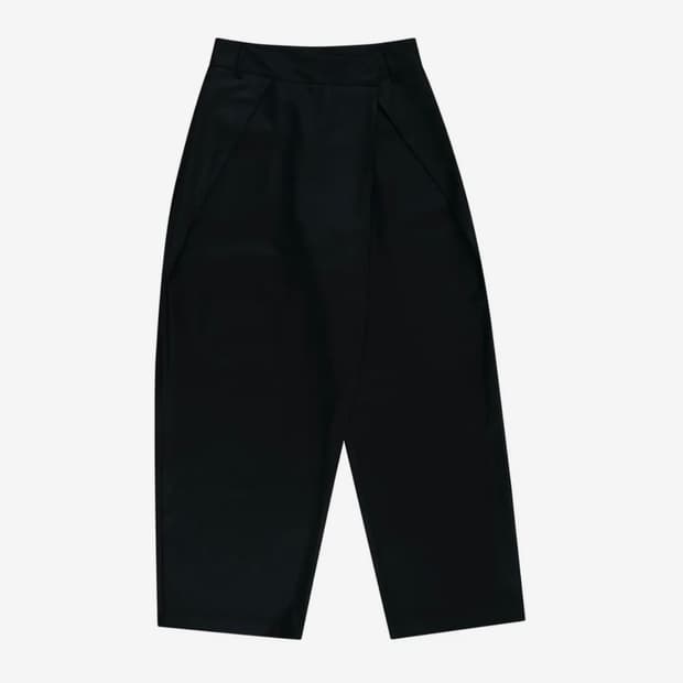 카시코 Pintuck Asymmetric Trousers Black S