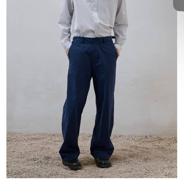 구매) 유스 와시드 와이드 치노 팬츠 블루 S,M 사이즈