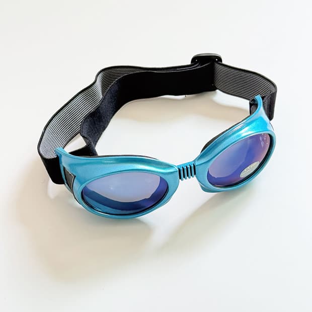 90s 블루 메탈릭 고글 밴딩 빈티지 선글라스