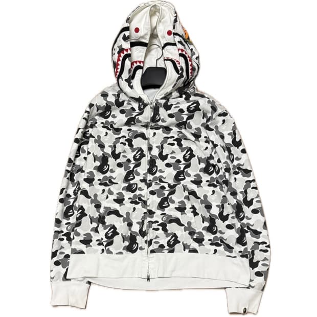 [XL] 베이프 후드집업 샤크 카모 화이트