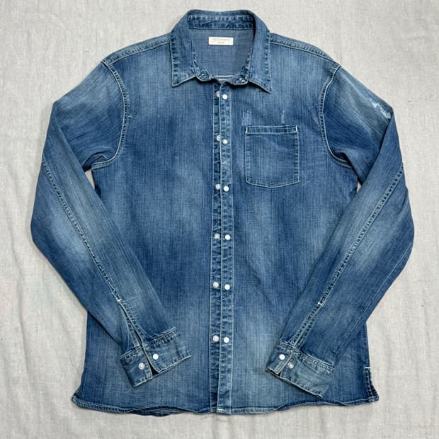 올세인츠 데미지 워싱 웨스턴 데님셔츠 M