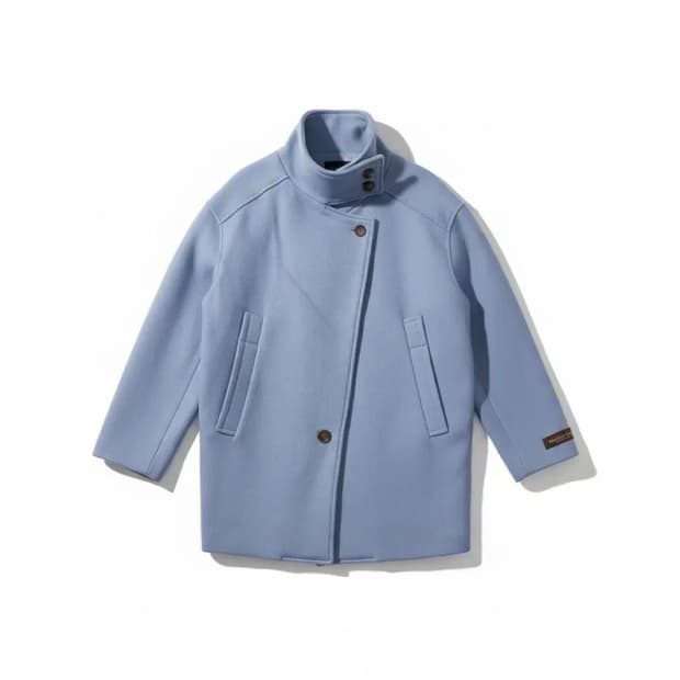 <새상품> 쉬즈미스 캐시미어 블루 하프 코트 66