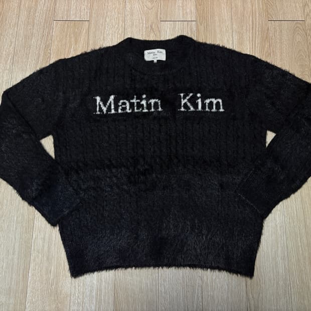 마뗑킴 케이블 헤어리 니트 풀오버 블랙