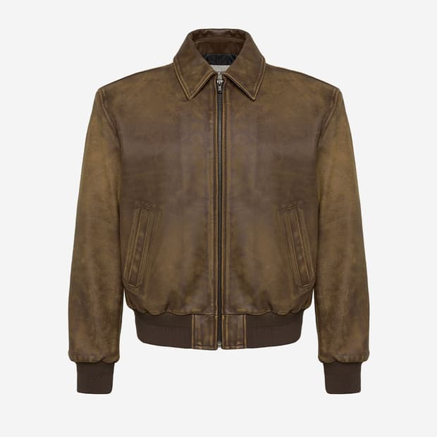 [L] 노이스 램스킨 브롱코 빈티지 레더 가죽 블루종 점퍼 자켓