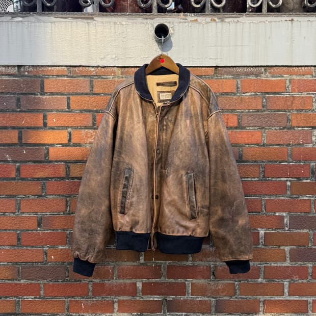 80s 바나나 리퍼블릭 레더 봄버자켓 46(2XL)