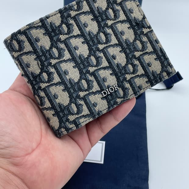 [ 풀구성 / 새상품급 ] 정품 디올 오블리크 반지갑 베이지 