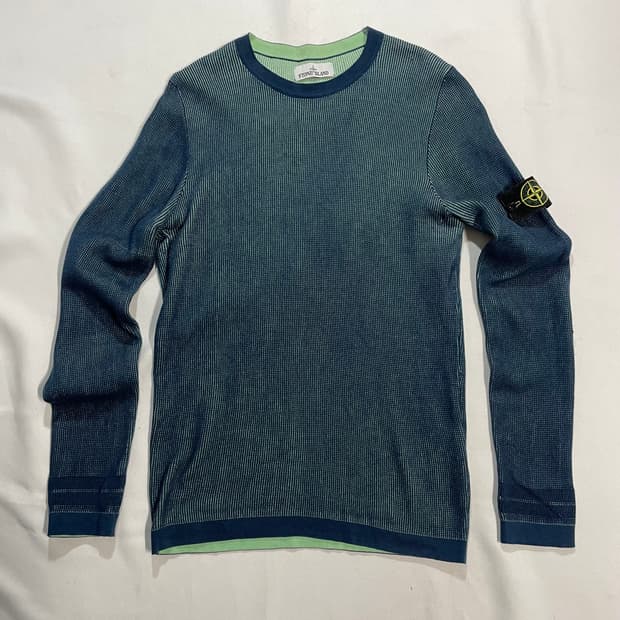 스톤아일랜드 17fw 투톤 와플 코튼니트