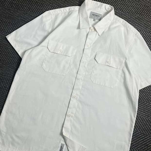 칼하트 wip 화이트 워크 반팔 셔츠y 4259