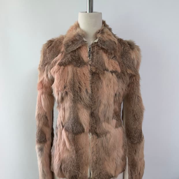rabbit fur leather jacket