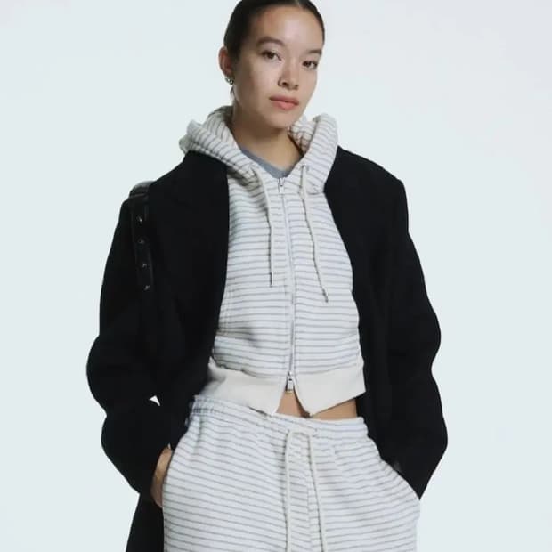 글로니 스트라이프 후드집업 S