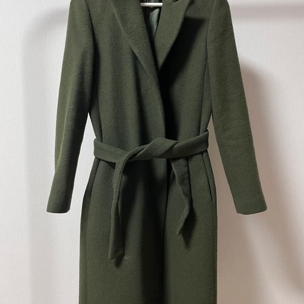 [SJ] 한섬 시스템 진 카키 코트 (착샷)