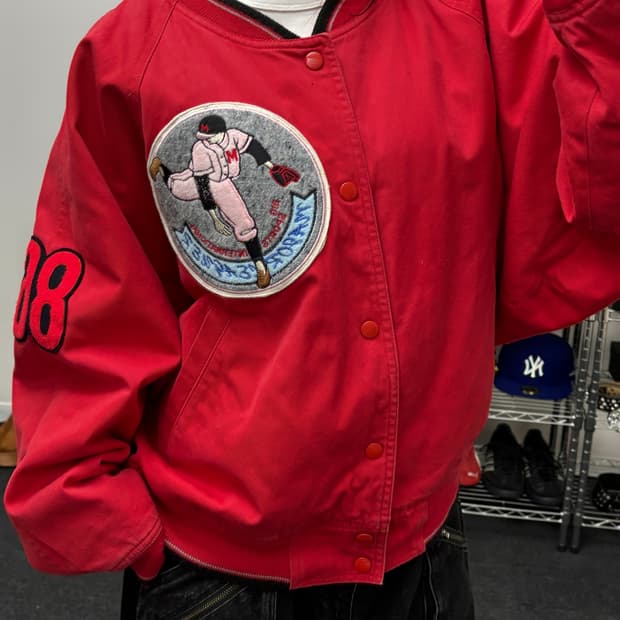 USA 올드 빈티지 캔버스 바시티 자켓