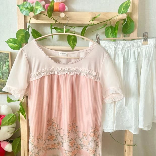 모리걸 빈티지 엑시즈팜 axes femme 핑크 블라우스 💗🎀🌸