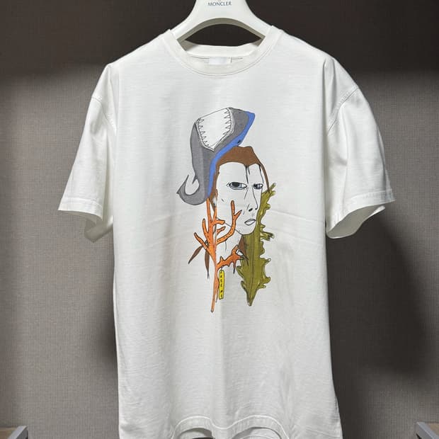 버버리 마린 스케치 프린트 티셔츠 화이트 S