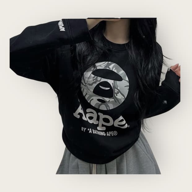 S/ 베이프 AAPE 사루카모 맨투맨