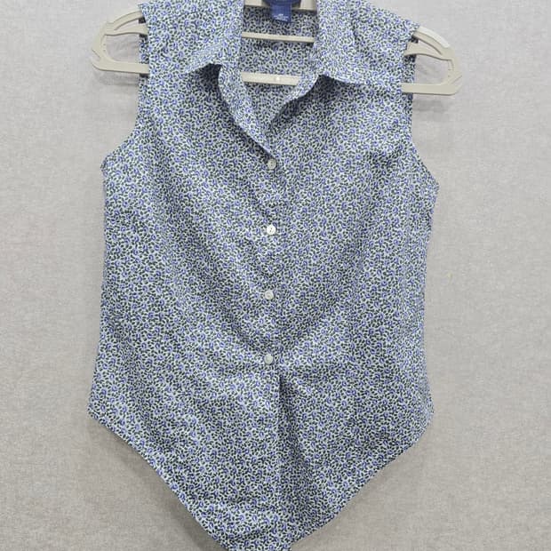 ANN TAYLOR 플라워 패턴 슬리브리스 셔츠 블라우스