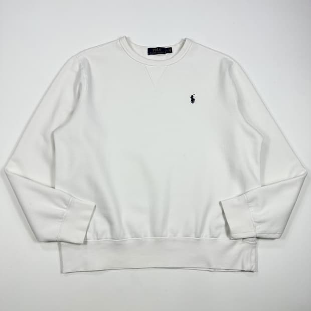 폴로 랄프로렌 클래식 베이직 맨투맨 화이트 L