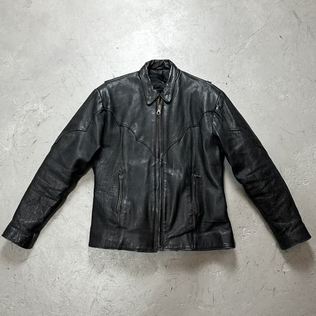 00's 빈티지 크롭 레더 자켓 빈티지 웨스턴 레더 자켓