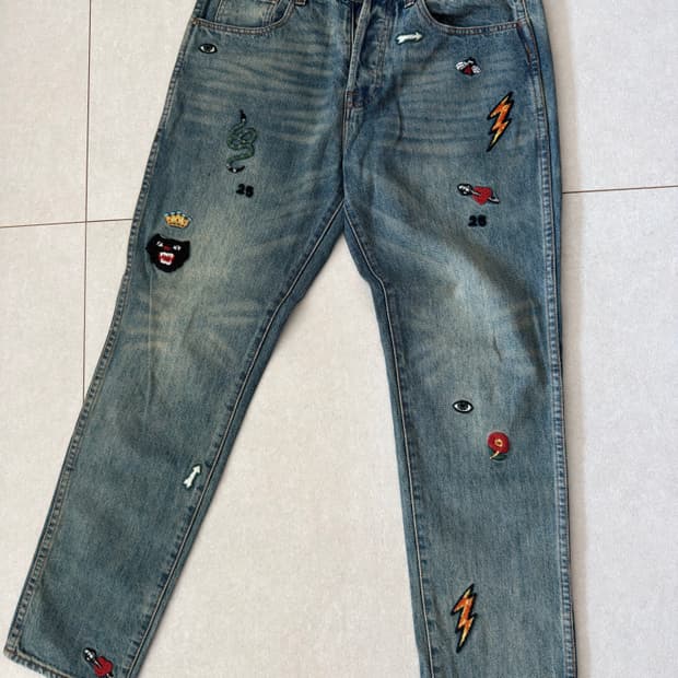 Gucci 멀티자수 워싱 남성 데님 팬츠 청바지