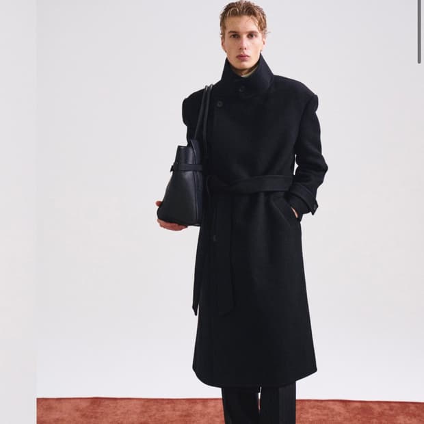 peq 벨티드 트윌 울 핸드메이드 코트 L 팝니다 (새상품)