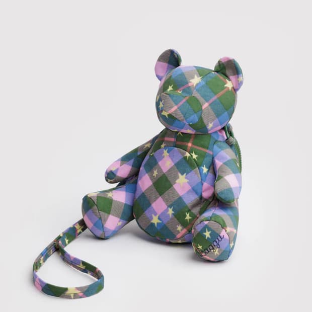 Baggu Bear Bag Green Star Plaid 스타 체크 백