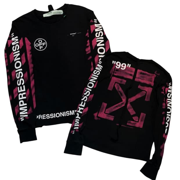 오프화이트 19ss 스텐실 애로우 롱슬리브 블랙