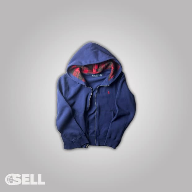 폴로 안감체크 후드집업