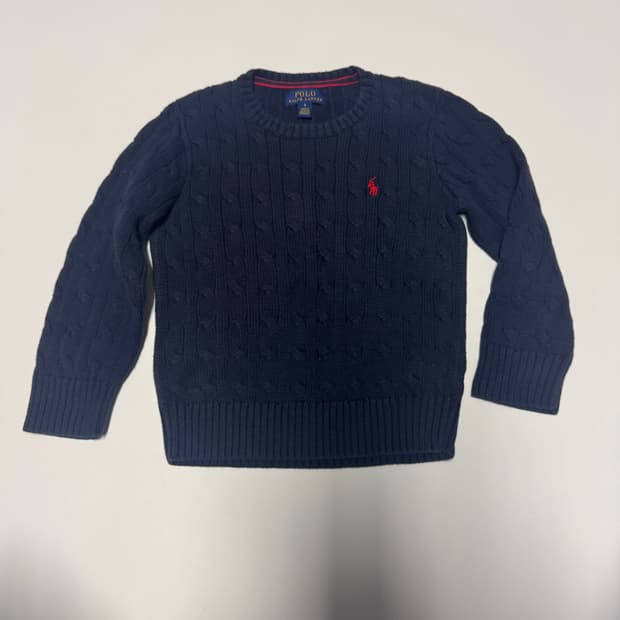 정품 폴로 랄프로렌 키즈 레드 포니 코튼 니트 115 네이비