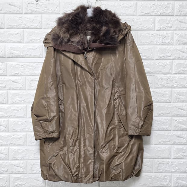 택포) 한섬 시스템 퍼 패딩 코트 M