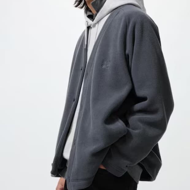 유니클로 니들스 후리스 가디건 그레이 S