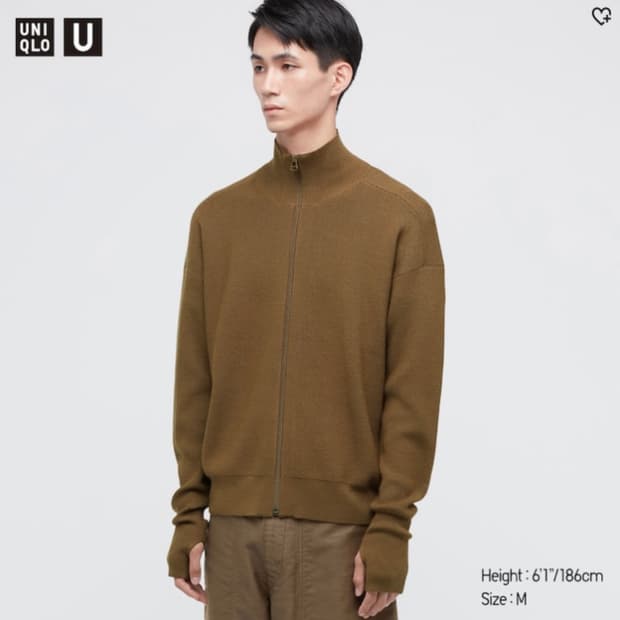 유니클로u 풀집업 니트 L