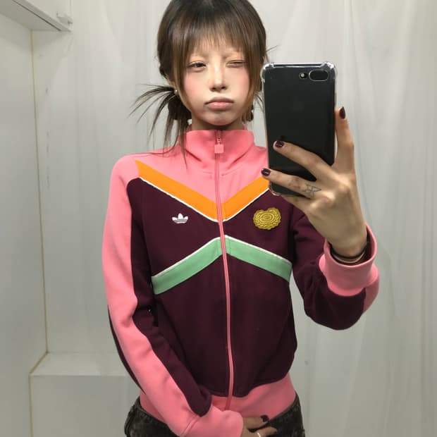 아디다스 컬러블록 트랙 집업