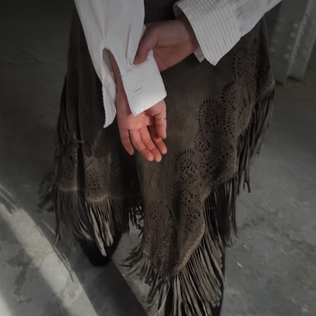 vintage goatskin skirt 